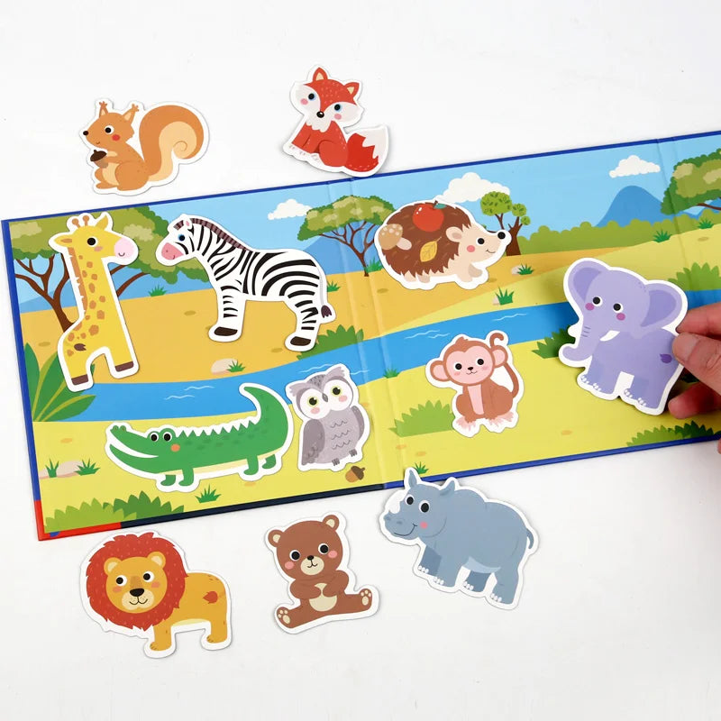 Libro Puzzle Magnetico degli Animali — Gioco Quieto Montessori