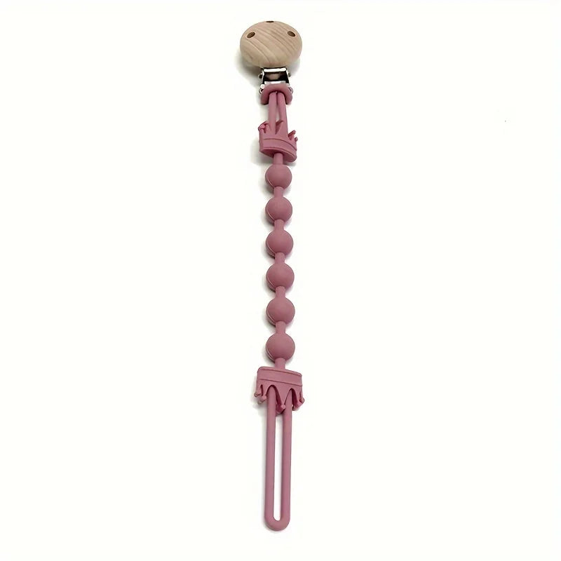 Clip Portaciuccio in Legno e Silicone