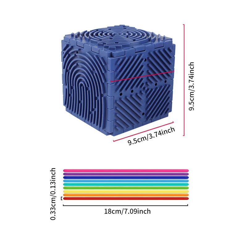 Cubo Sensoriale Morbido con Fili da Infilare