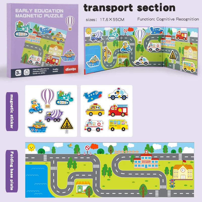 Libro Puzzle Magnetico degli Animali — Gioco Quieto Montessori