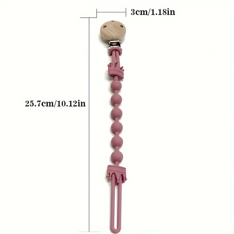 Clip Portaciuccio in Legno e Silicone
