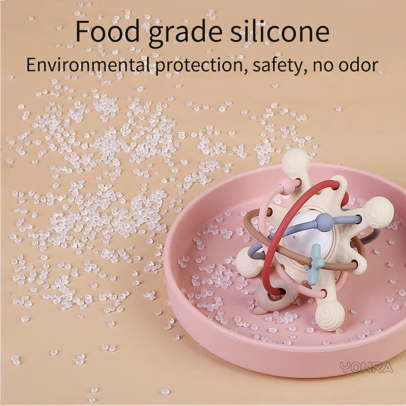 Palla Sonaglio Montessori con Massaggiagengive in Silicone