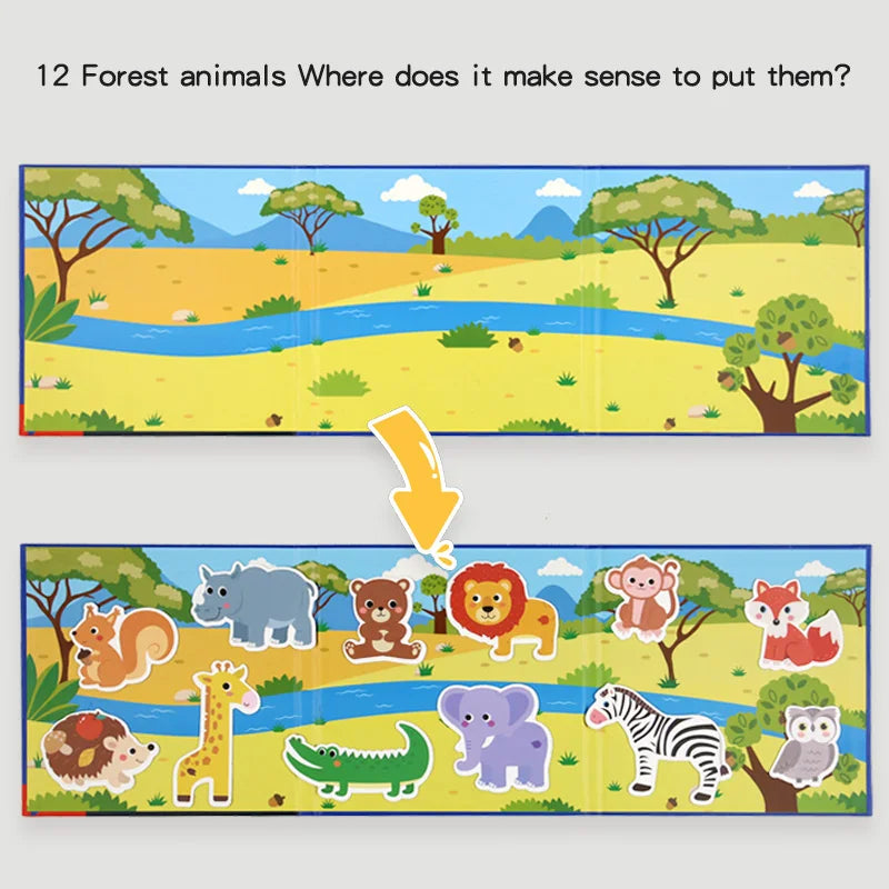 Libro Puzzle Magnetico degli Animali — Gioco Quieto Montessori