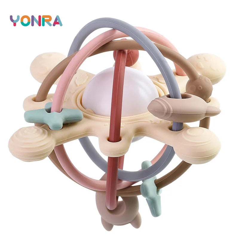 Palla Sonaglio Montessori con Massaggiagengive in Silicone
