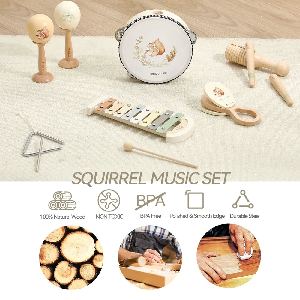 Set Strumenti Musicali in Legno Montessori
