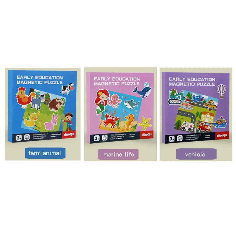 Libro Puzzle Magnetico degli Animali — Gioco Quieto Montessori