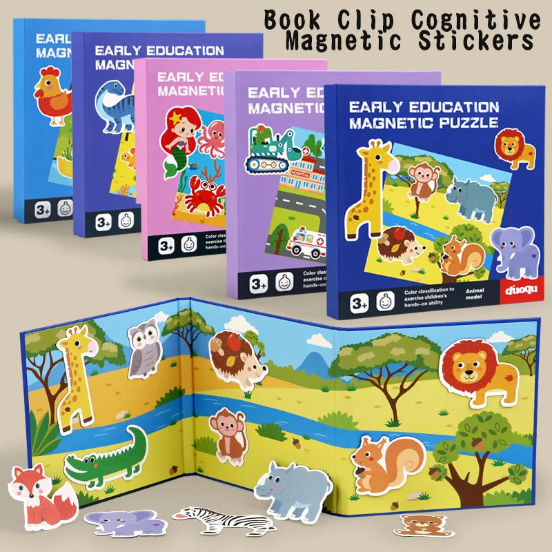 Libro Puzzle Magnetico degli Animali — Gioco Quieto Montessori