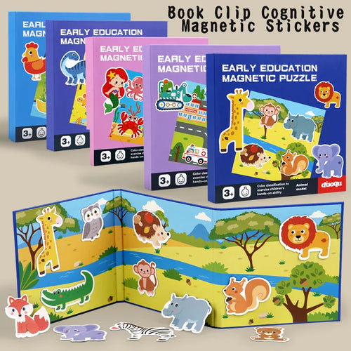 Libro Puzzle Magnetico degli Animali — Gioco Quieto Montessori
