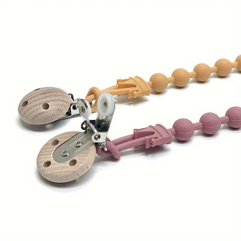Clip Portaciuccio in Legno e Silicone