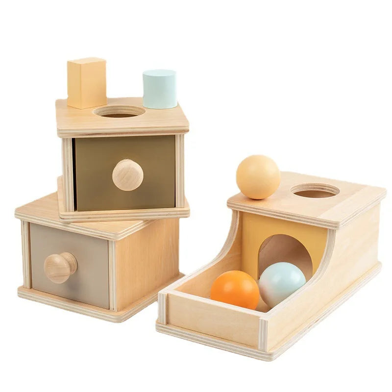 Scatola Sensoriale Montessori con Rullo Girevole