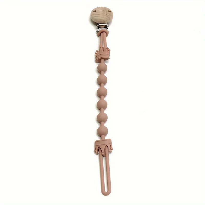 Clip Portaciuccio in Legno e Silicone